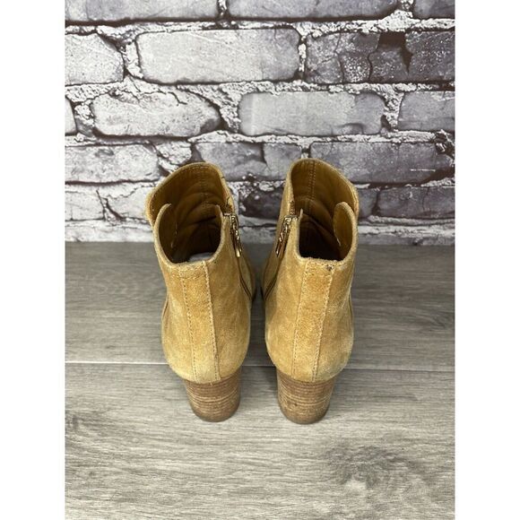Tory Burch Tan Suede Leather Side Zipper High Heel Booties Women Sz 7.5M US/38EU - Picture 5 of 16
